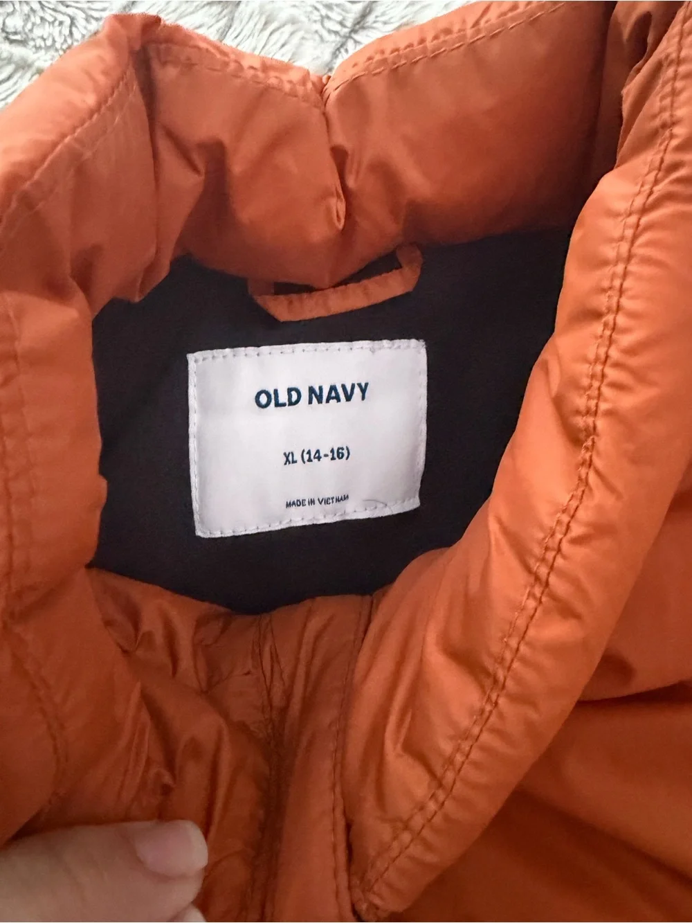 Old Navy Orange Quilted Puffer Vest